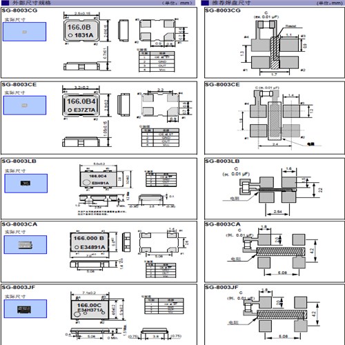 爱普生晶振,贴片晶振,SG-8003CE晶振