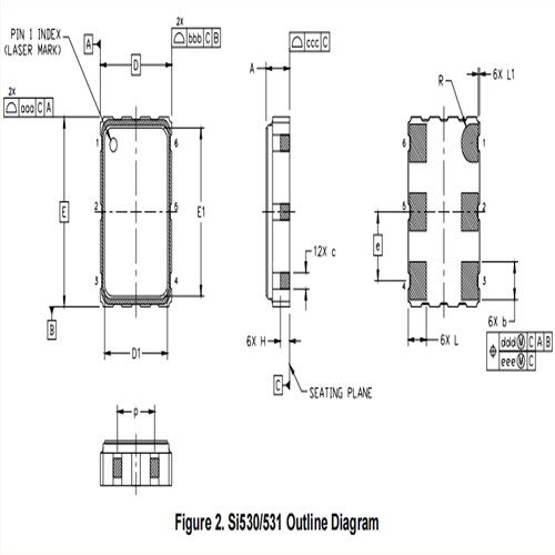 思佳讯LVPECL振荡器/Si530智能体温计晶振/530AA150M000DG